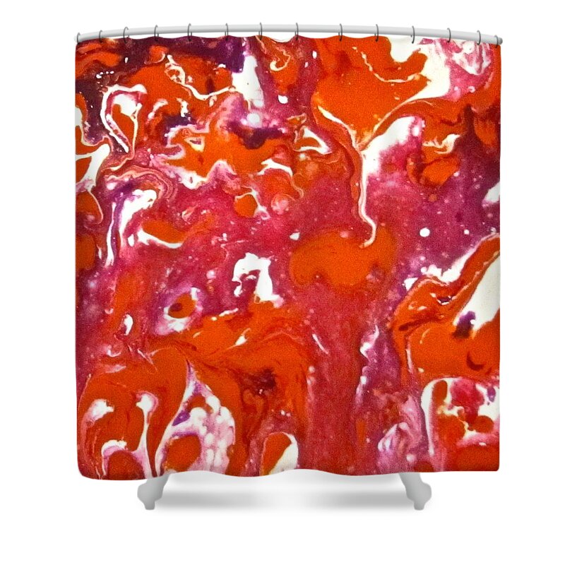 Red Shower Curtain featuring the painting Pour 2 by Barbara O'Toole