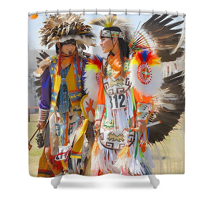 Indian Shower Curtain featuring the photograph Pow Wow Contestants - Grand Prairie Tx by Dyle  Warren