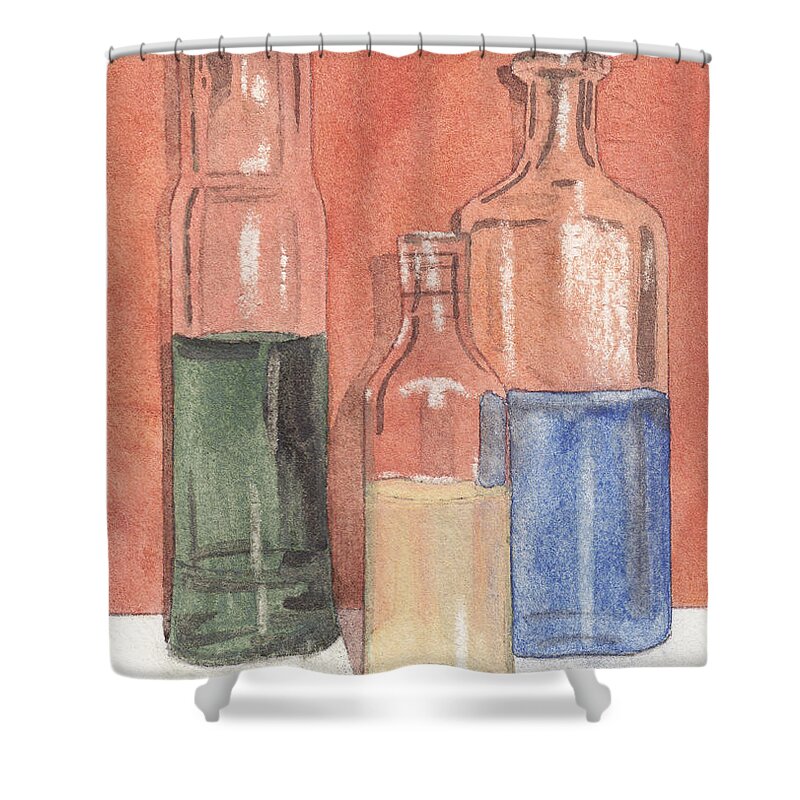 Prescription Shower Curtain featuring the painting Power Failure Prescriptions by Ken Powers