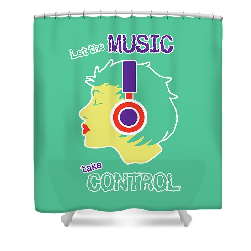 Print Shower Curtain featuring the painting Power of Music by Anthony Mwangi