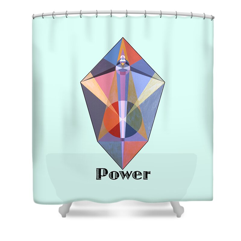 Painting Shower Curtain featuring the painting Power text by Michael Bellon