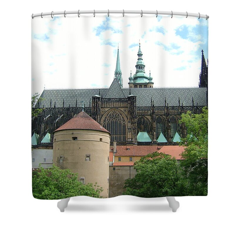 Prague Shower Curtain featuring the photograph Prague Castle back view by Ladislav Kovac