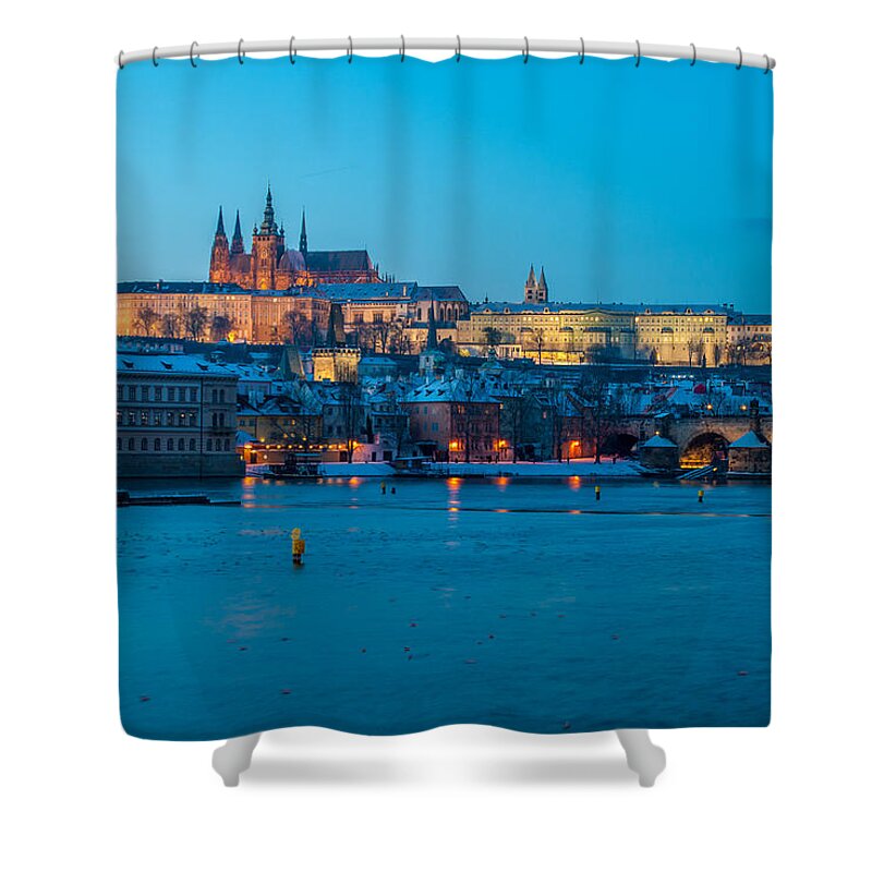 Prague Shower Curtain featuring the photograph Prague panorama by Martin Capek