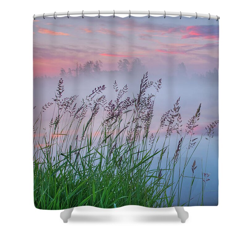 Lake Shower Curtain featuring the photograph Prairie Pond Before Sunrise by Dan Jurak
