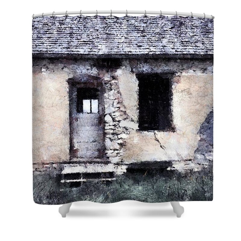 House Shower Curtain featuring the painting Prairie Relic by RC DeWinter