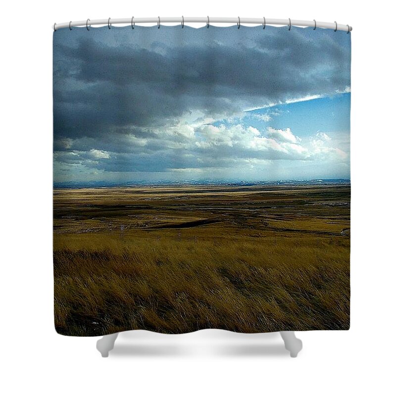 Prairie Storm Shower Curtain featuring the photograph Prairie Storm by Tracey Vivar