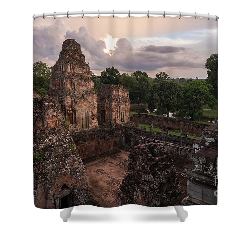 Cambodia Shower Curtain featuring the photograph Preah Khan Temple Ruins by Mike Reid