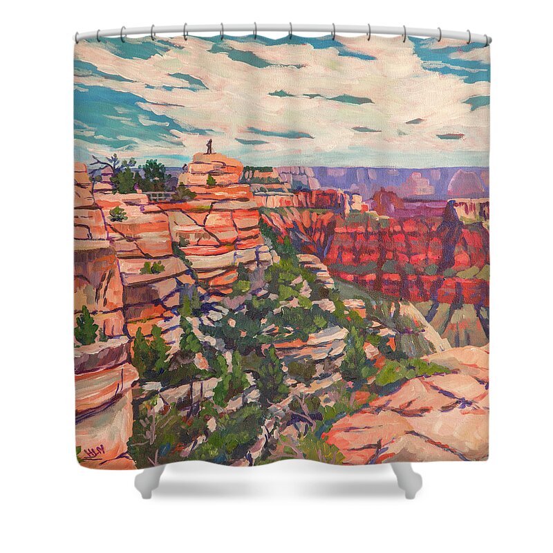 Grand Canyon Shower Curtain featuring the painting Precious Dust by Heather Nagy