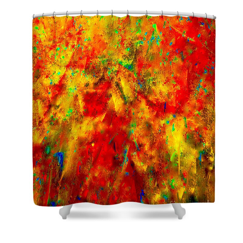 Painting-abstract Shower Curtain featuring the mixed media Precious Jewels Of The Nile River by Catalina Walker