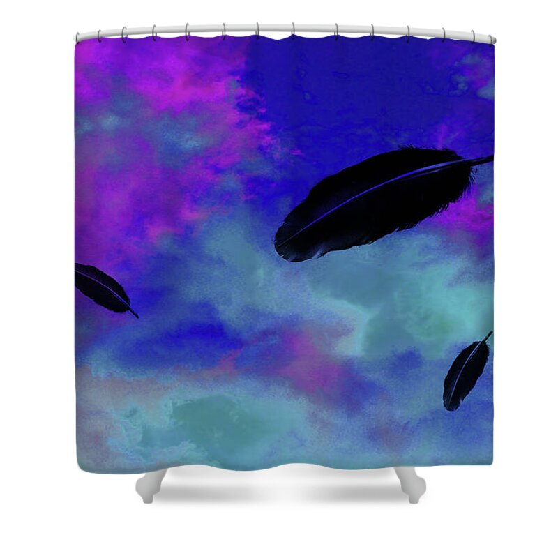 Textured Shower Curtain featuring the mixed media Prescence of The Gods by Lesa Fine