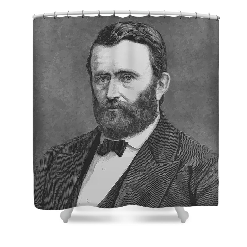 Grant Shower Curtain featuring the painting President Grant by War Is Hell Store