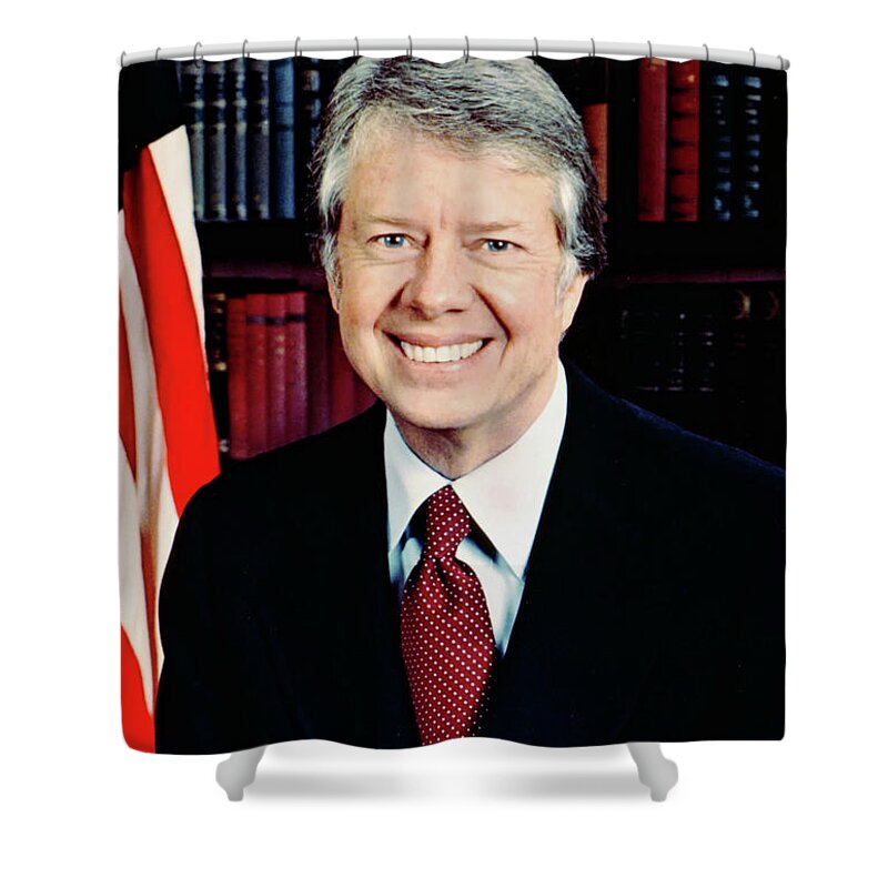 Jimmy Carter Shower Curtain featuring the photograph President Jimmy Carter by Mountain Dreams
