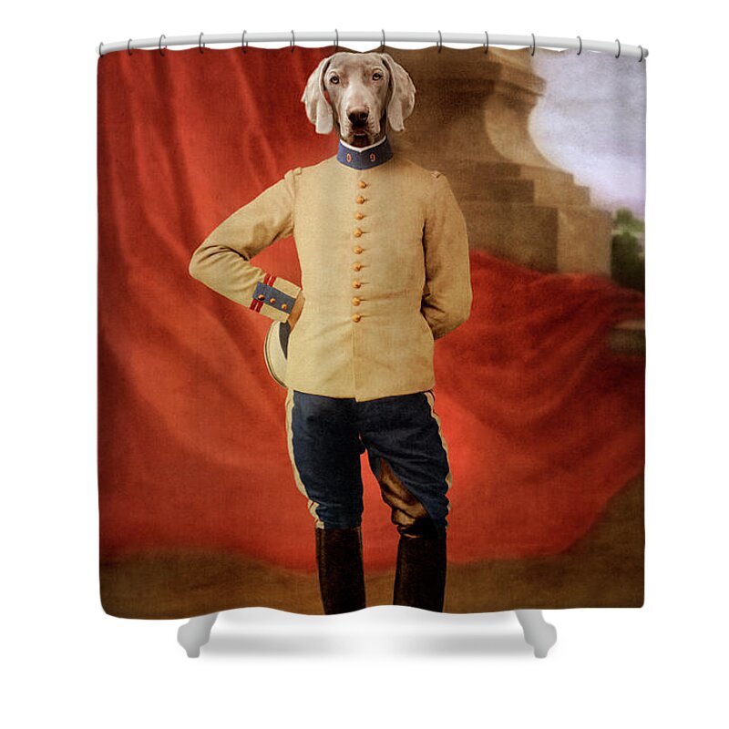 Military Shower Curtain featuring the digital art Prestige of the Uniform by Martine Roch