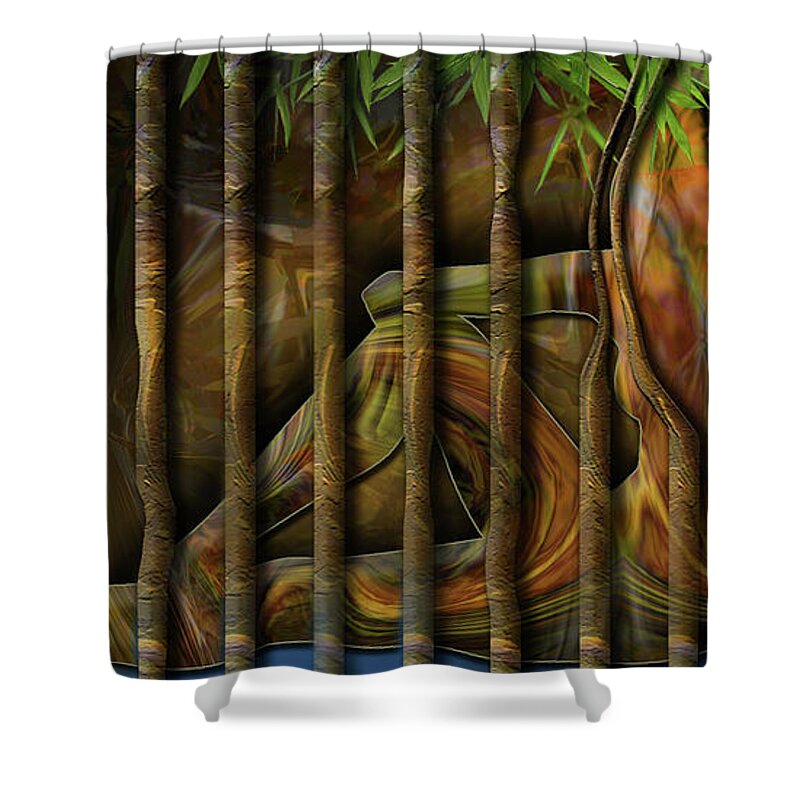 Mighty Sight Studio Shower Curtain featuring the digital art Pretty as Prison by Steve Sperry