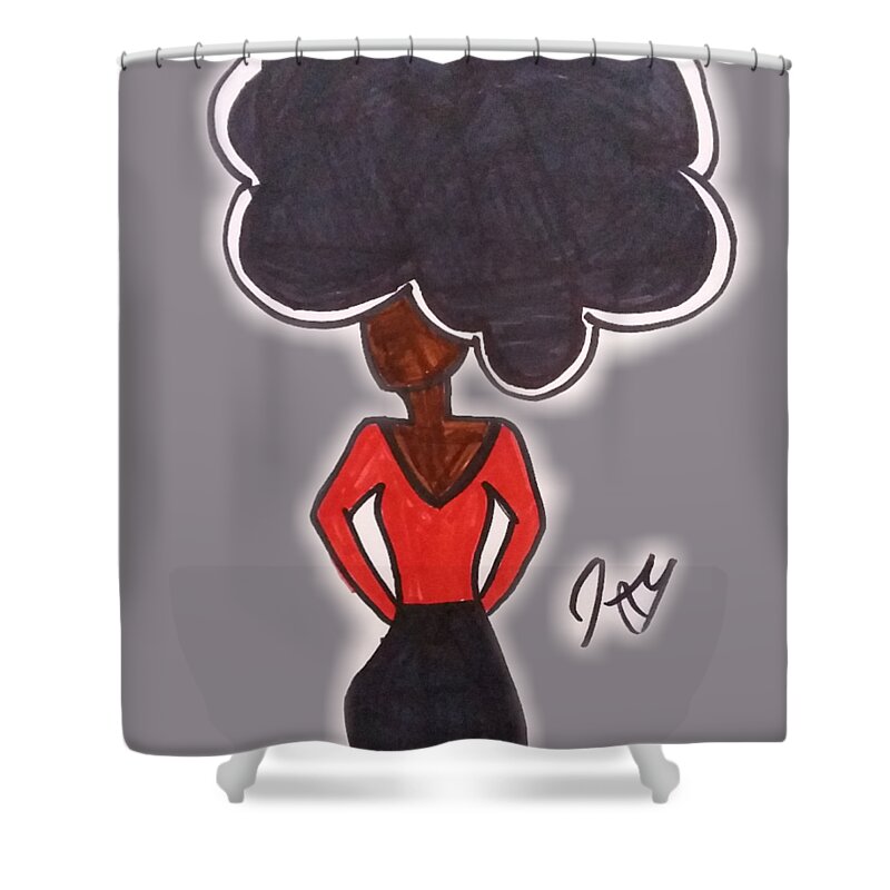 Black Girl Shower Curtain featuring the photograph Pretty In Red by Artist Sha