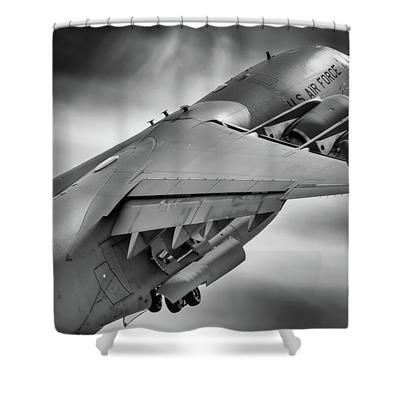 Boeing Shower Curtain featuring the photograph Pretty Light On His Feet by Jay Beckman