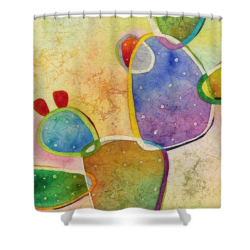 Cactus Shower Curtain featuring the painting Prickly Pizazz 3 by Hailey E Herrera