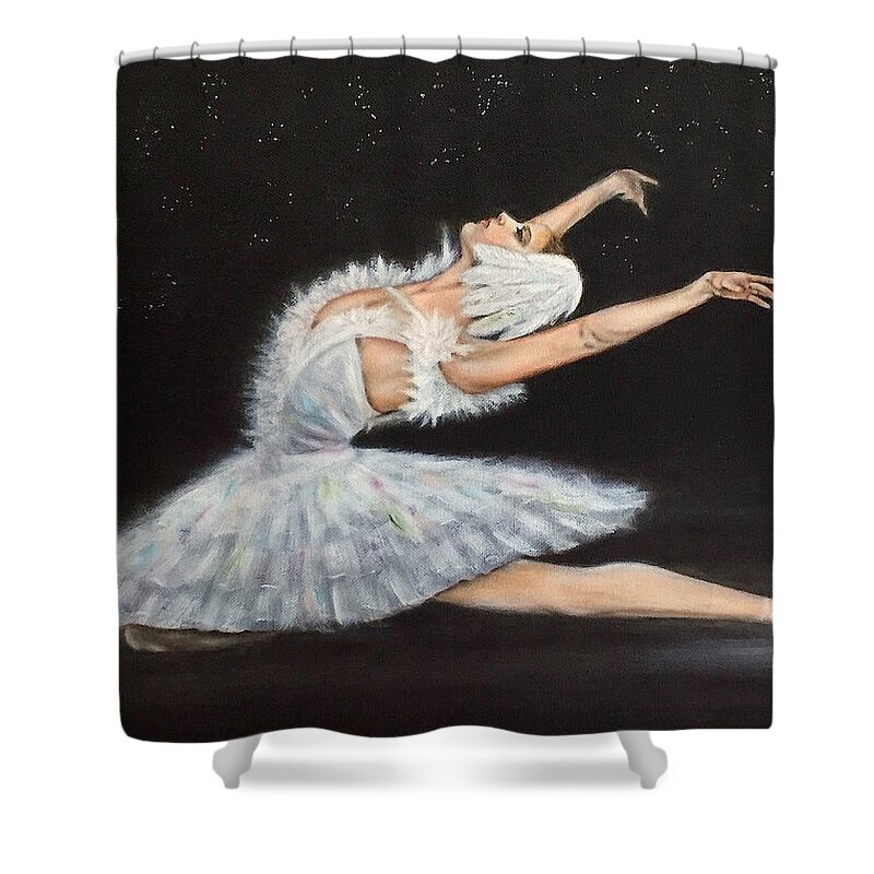 Ballerina Shower Curtain featuring the painting Prima Ballerina by Dr Pat Gehr
