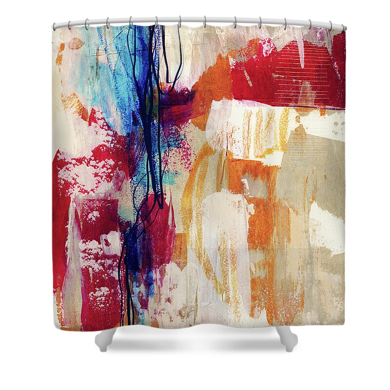 Abstract Painting Shower Curtain featuring the painting Primary 2- Abstract Art by Linda Woods by Linda Woods
