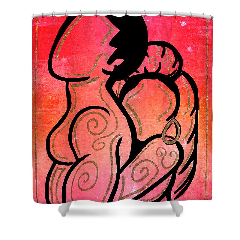 Love Shower Curtain featuring the painting Primary Red by Diamin Nicole