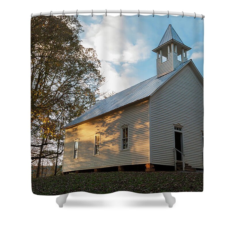 1827 Shower Curtain featuring the photograph Primitive Baptist Church, Cades Cove by Scott Slone