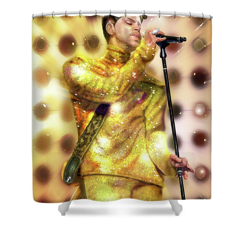 Prince Shower Curtain featuring the painting Diamonds And Pearls by Reggie Duffie