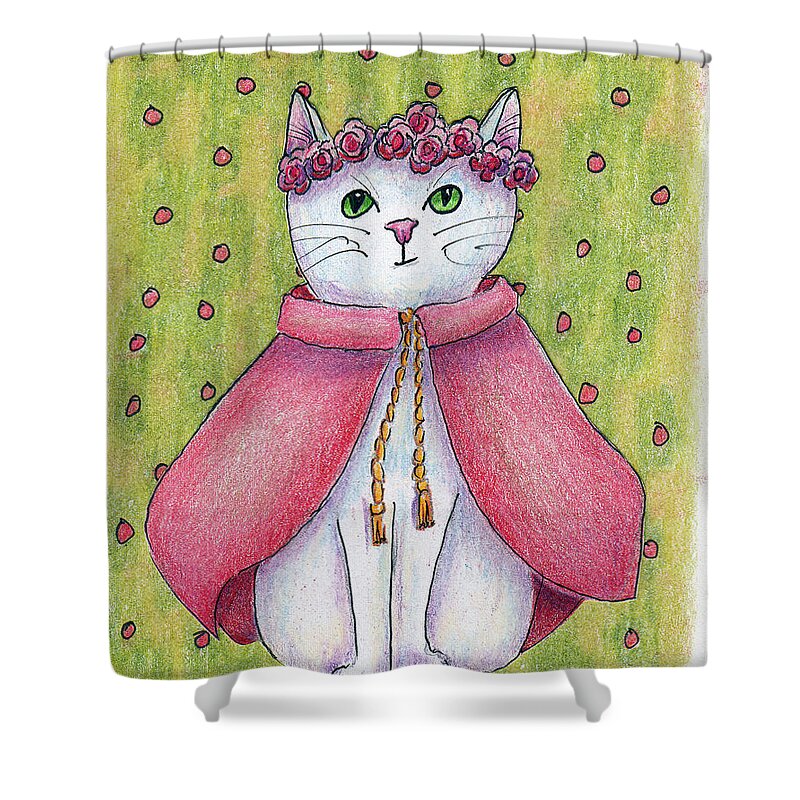 Cat Shower Curtain featuring the drawing Princess by Terry Taylor