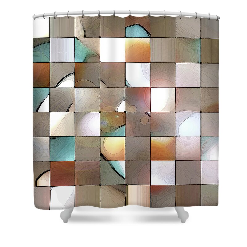 Geometric Abstract Shower Curtain featuring the digital art Prism 1 by Gina Harrison