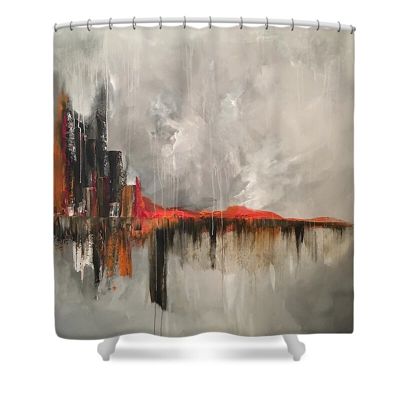 Abstract Shower Curtain featuring the painting Prodigious by Soraya Silvestri