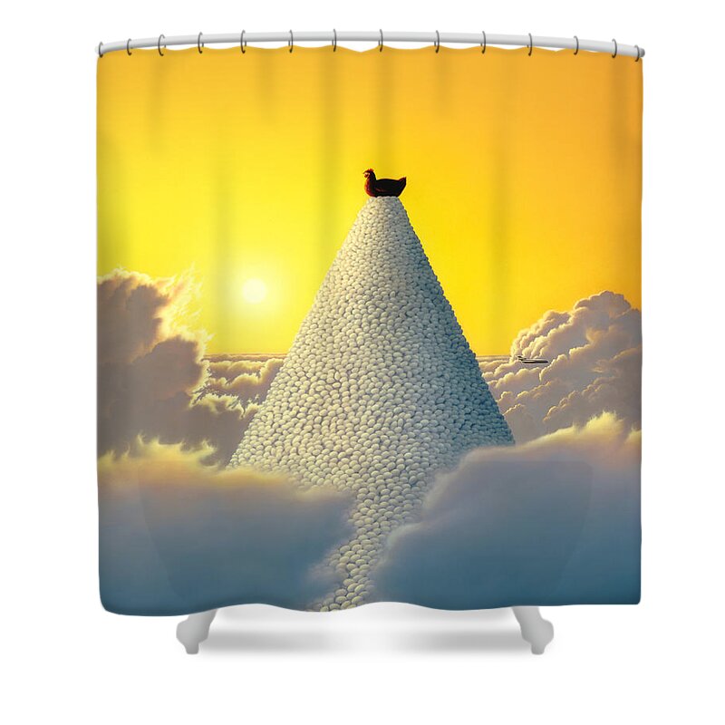 Chicken Shower Curtain featuring the painting Productivity by Jerry LoFaro