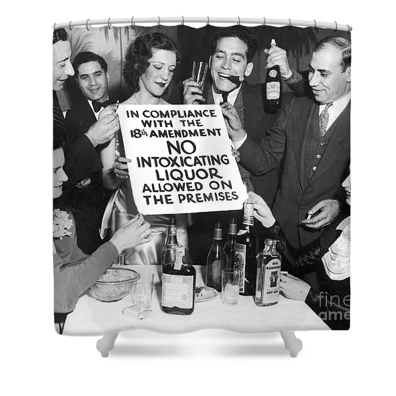 Prohibition Shower Curtain featuring the photograph Prohibition Ends Let's Party by Jon Neidert