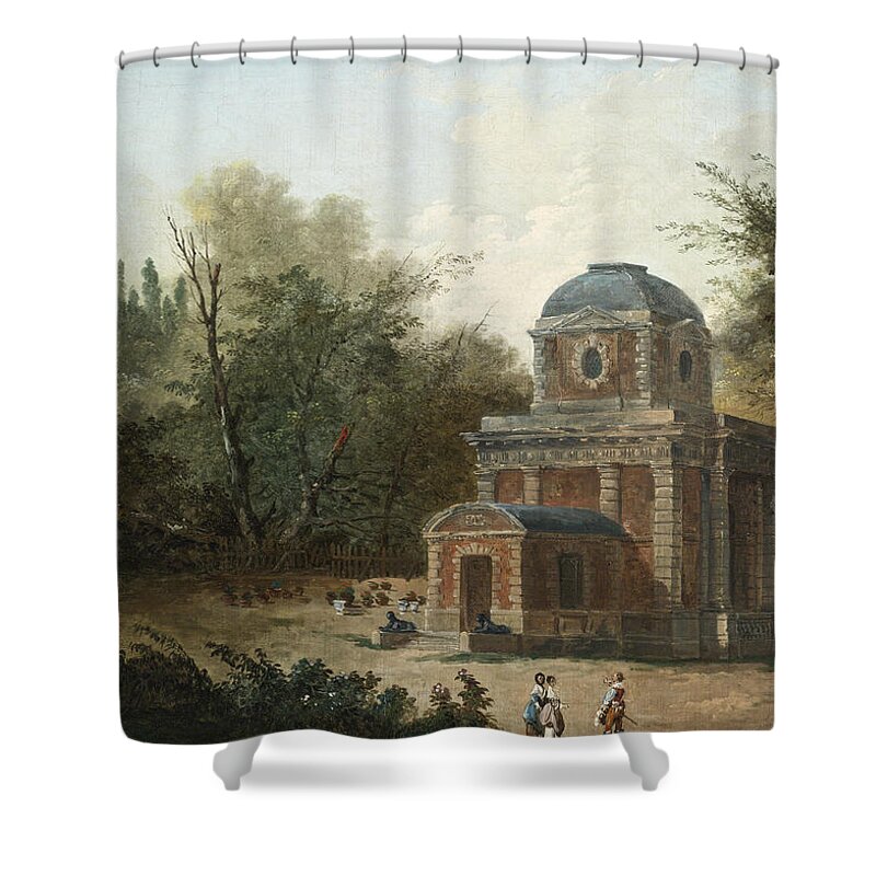 Hubert Robert Shower Curtain featuring the painting Project for the Pavillon de Cleves of Maupertuis by Hubert Robert
