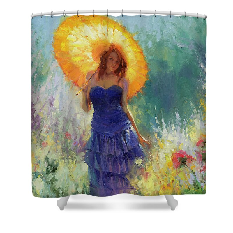 Woman Shower Curtain featuring the painting Promenade by Steve Henderson