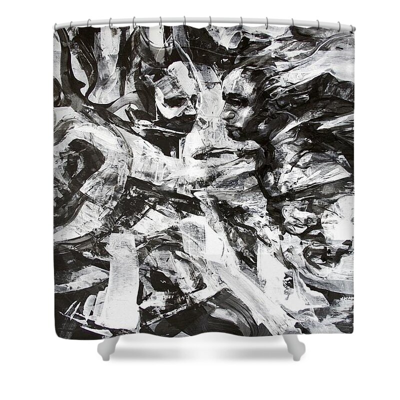 Prometheus Shower Curtain featuring the painting Prometheus Brings Home the Fire by Jeff Klena