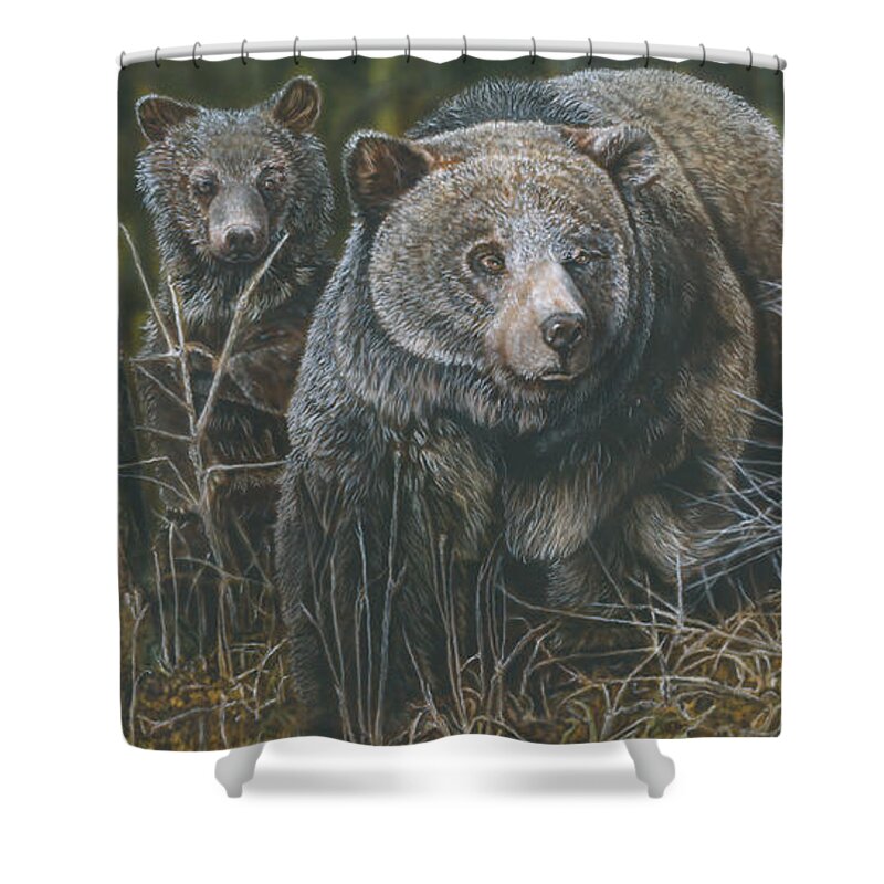 Shower Curtain featuring the painting Protective Mother by Wayne Pruse
