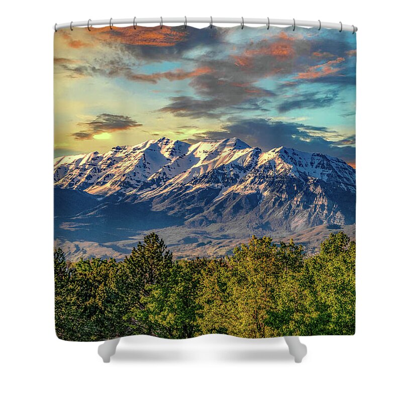 Provo Shower Curtain featuring the photograph Provo Peaks by G Lamar Yancy