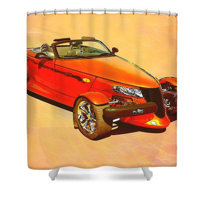 Plymouth Prowler Shower Curtain featuring the digital art Prowlin' by Rick Wicker