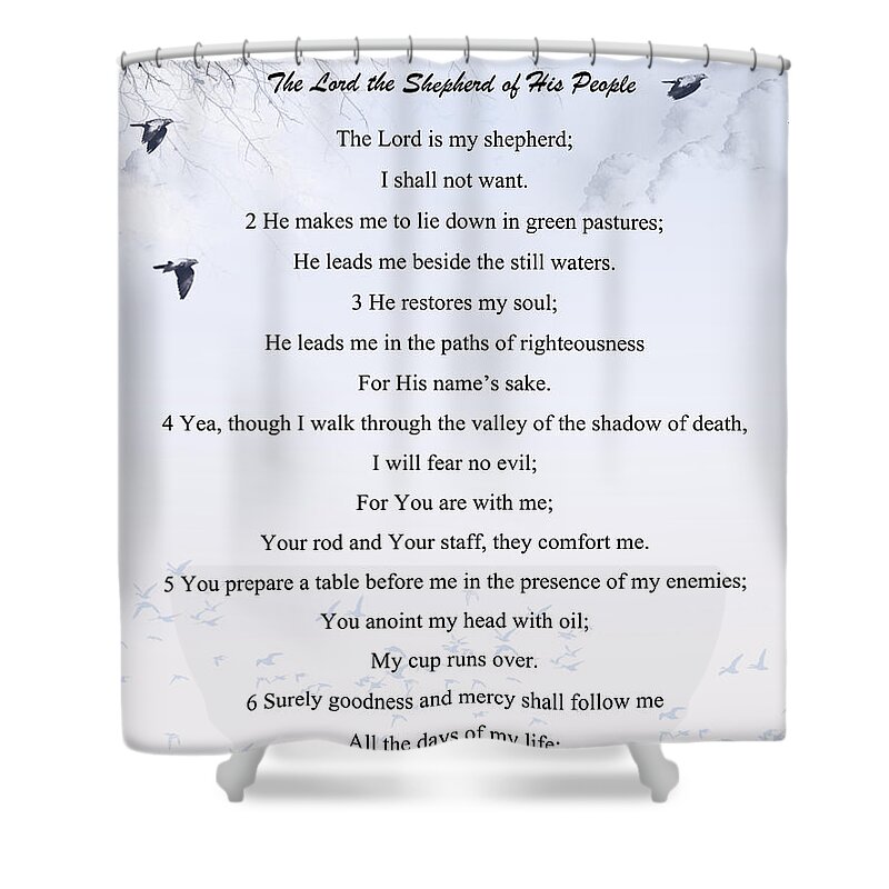 Psalm 23 Shower Curtain featuring the painting Psalm 23- 2 by Trilby Cole