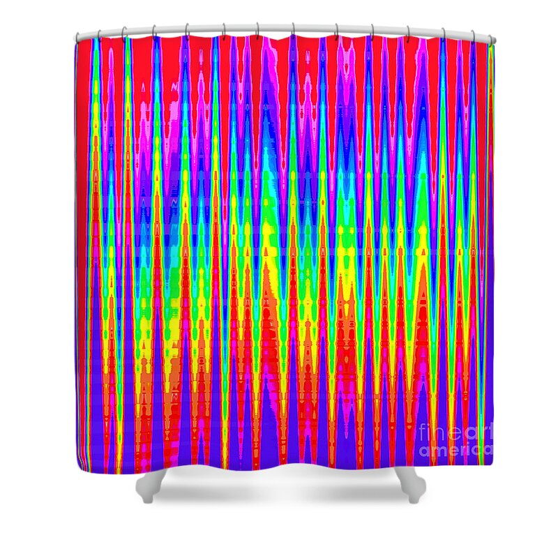 Unique Shower Curtain featuring the digital art Psychedelia 2 by Susan Stevenson