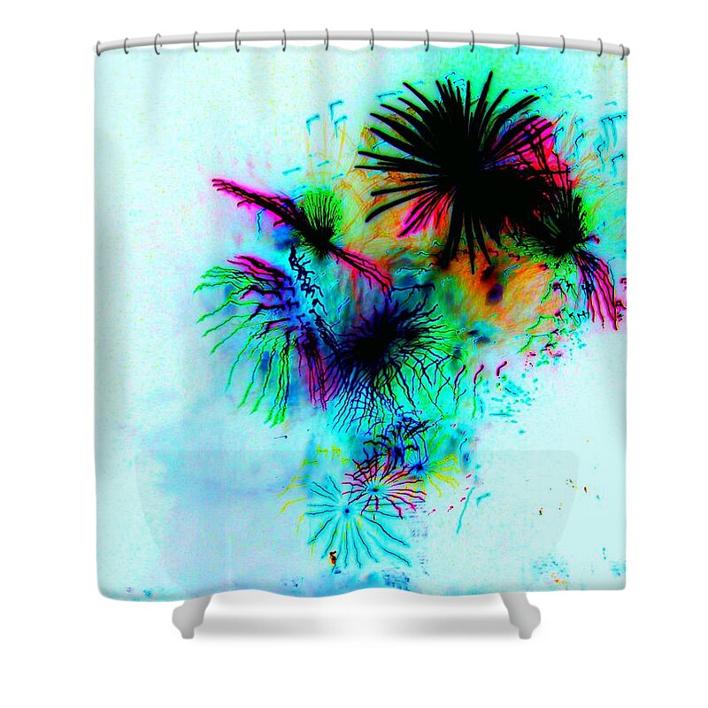 Fireworks Shower Curtain featuring the photograph Psycho Excitement by Julie Lueders 