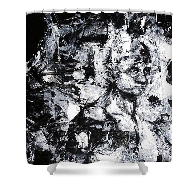Puddle Shower Curtain featuring the painting Puddle on the Infinite Plane by Jeff Klena
