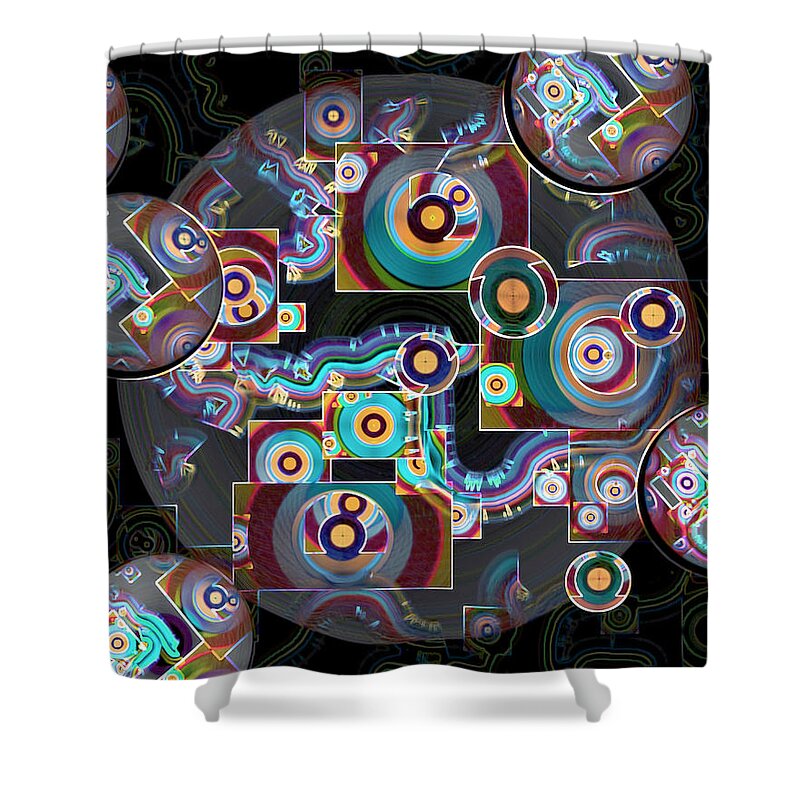 Multicolored Shower Curtain featuring the digital art Pulse of the Motherboard by Lynda Lehmann