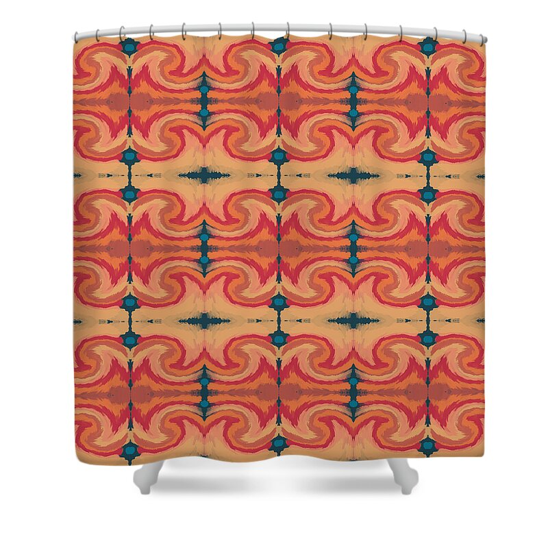 Pattern Shower Curtain featuring the mixed media Pumpkin Spice 2- Art by Linda Woods by Linda Woods
