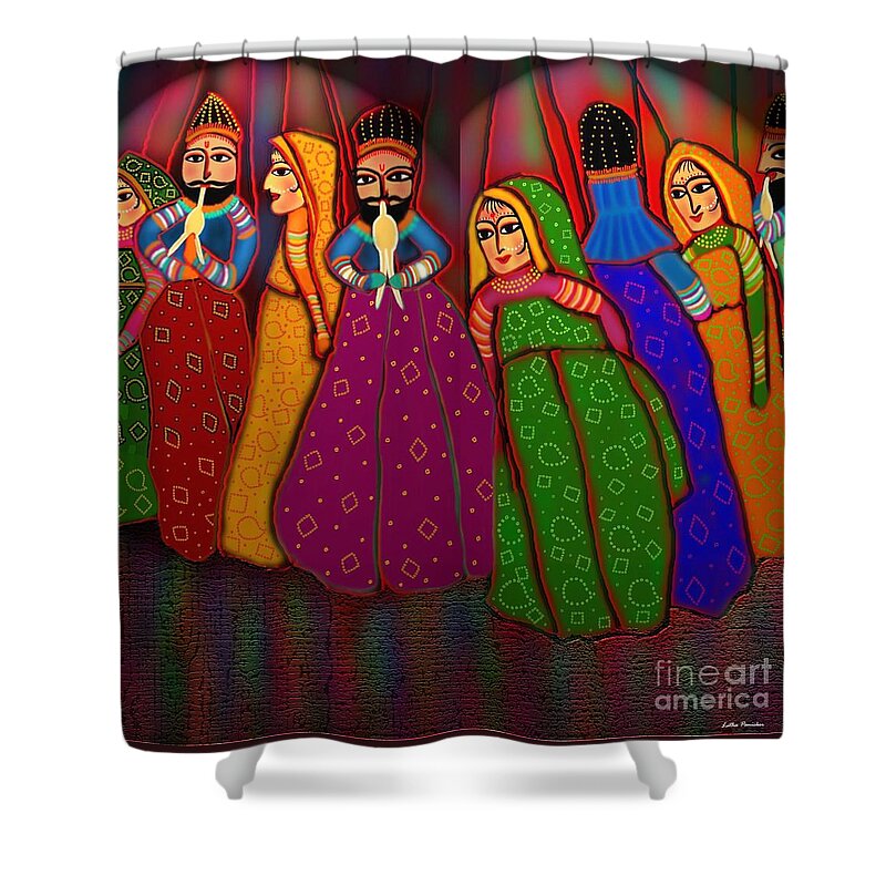 Puppet Show Painting Shower Curtain featuring the digital art Puppet Show by Latha Gokuldas Panicker