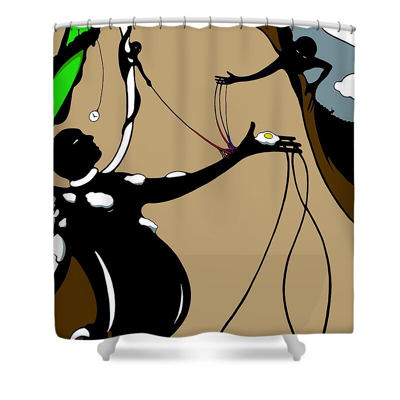Female Shower Curtain featuring the digital art Puppet Tears by Craig Tilley