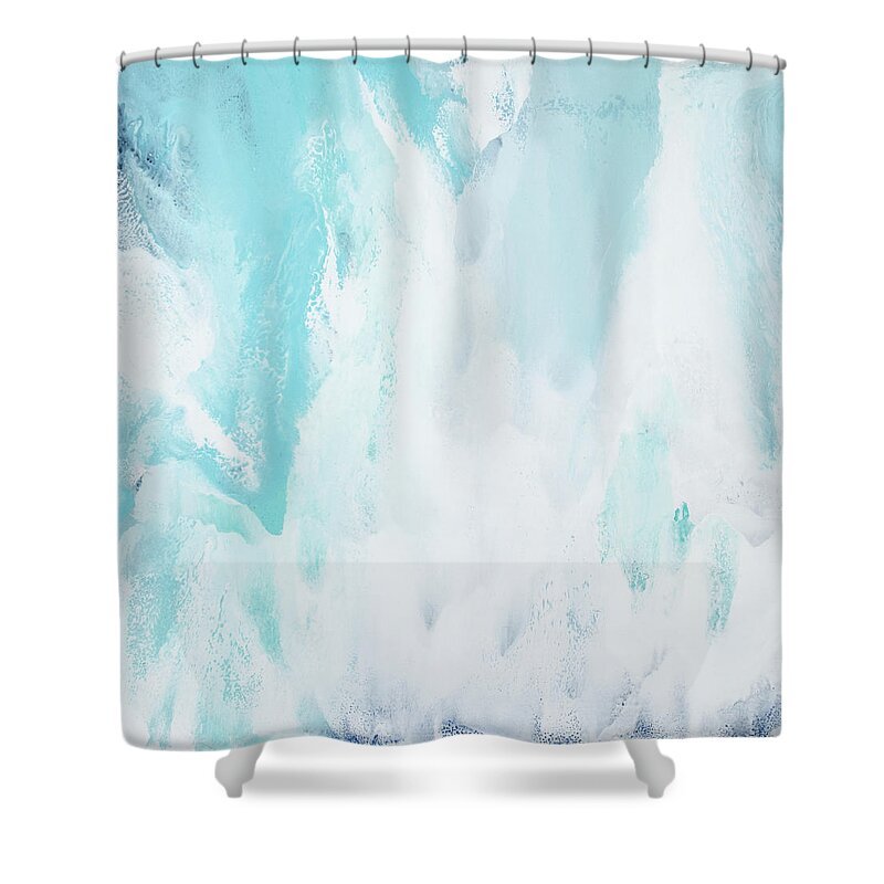 Blue Shower Curtain featuring the painting Purify by Linda Bailey