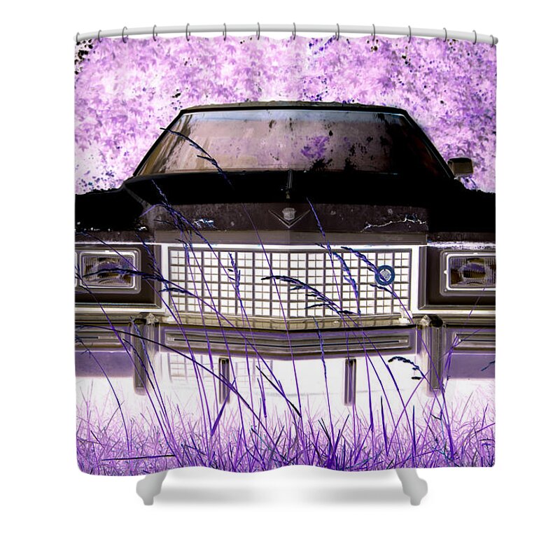Car Shower Curtain featuring the photograph Purple Cadillac by Julie Niemela