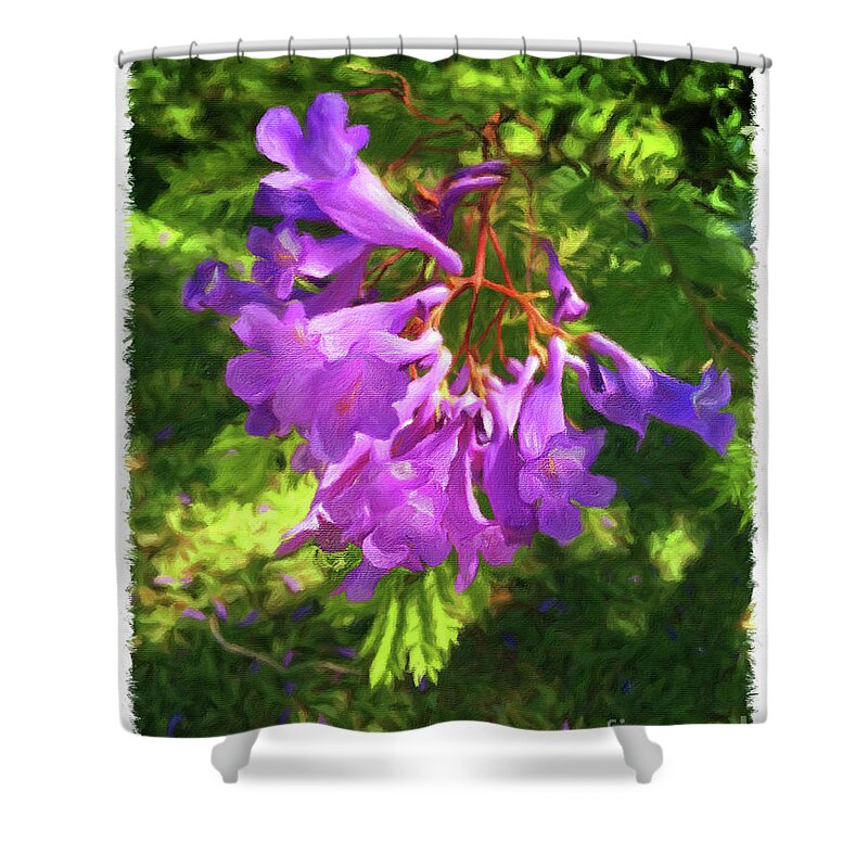 Flowers Shower Curtain featuring the photograph Purple Flowers by Larry Mulvehill