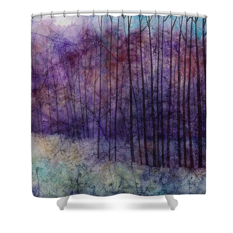 Purple Shower Curtain featuring the painting Purple Haze by Hailey E Herrera