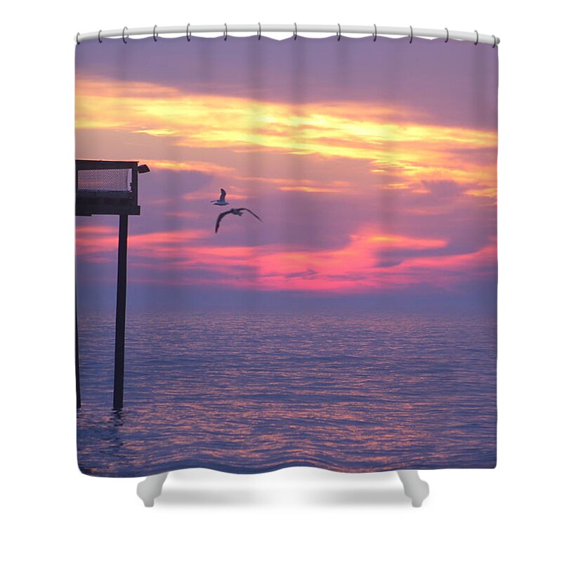 Water Shower Curtain featuring the photograph Purple Hues At Dawn by Robert Banach